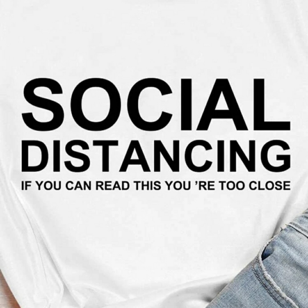 Slogan graphic crew neck Tee